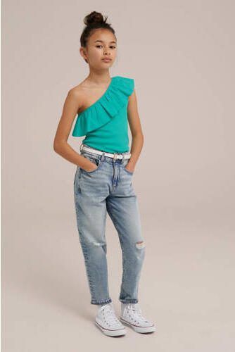 WE Fashion one shoulder top sea green Groen Effen 170 176 - Foto 3