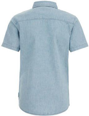 WE Fashion overhemd blauw Jongens Katoen Klassieke kraag Effen 122 128