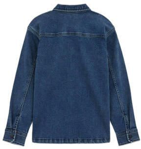WE Fashion overhemd blue denim Blauw Jongens Katoen Klassieke kraag Effen 110 116 - Foto 3