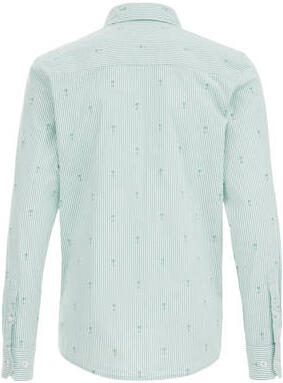 WE Fashion overhemd met all over print groen wit Jongens Katoen Klassieke kraag 110 116 - Foto 3