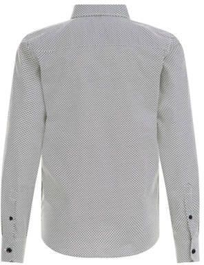 WE Fashion overhemd met vlinderstrik zwart wit Jongens Stretchdenim Klassieke kraag 110 116