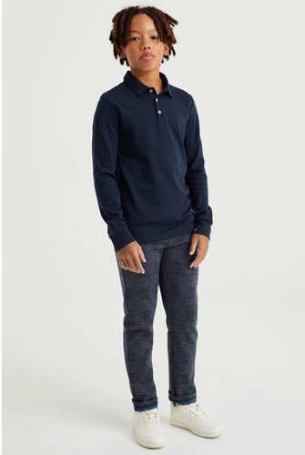 WE Fashion polo donkerblauw Jongens Katoen Polokraag Effen 110 116 - Foto 2