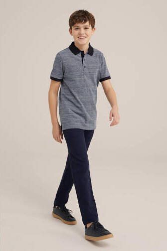 WE Fashion polo grijsblauw Jongens Katoen Polokraag Effen 110 116 - Foto 3