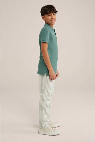WE Fashion polo groen Jongens Katoen Polokraag Effen 110 116