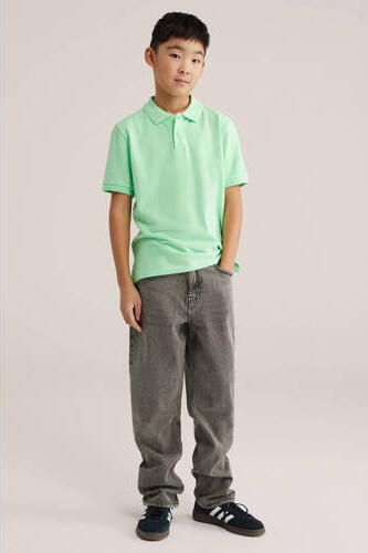 WE Fashion polo Groen Jongens Katoen Polokraag Effen