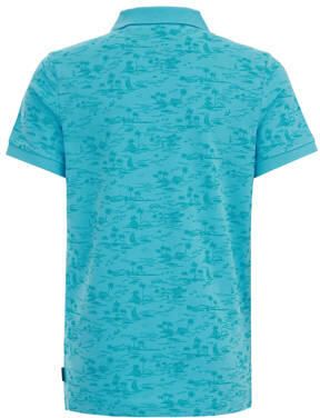 WE Fashion polo met all over print blauw Jongens Katoen Polokraag All over print 110 116