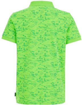 WE Fashion polo met all over print groen Jongens Polyester Polokraag All over print 110 116