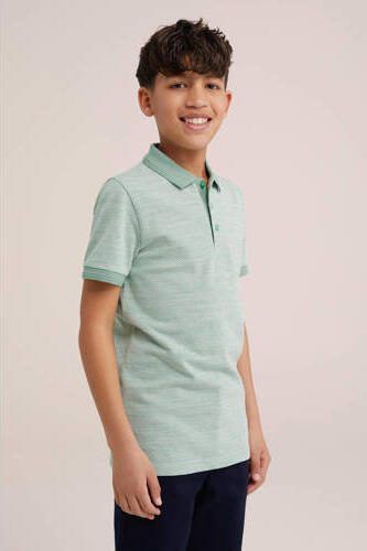 WE Fashion polo mintgroen Jongens Katoen Polokraag Effen 110 116 - Foto 3