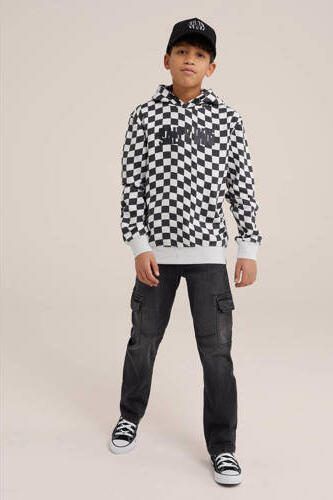 WE Fashion regular fit jeans black faded Zwart Jongens Stretchdenim Effen 104 - Foto 3