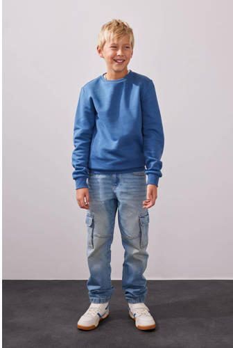 WE Fashion regular fit jeans bleached denim Blauw Jongens Stretchdenim 104 - Foto 3