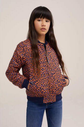 WE Fashion reversible bomberjack met teddy roze brique Jas Panterprint 110 116 - Foto 3