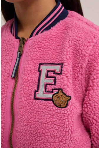 WE Fashion reversible bomberjack met teddy roze brique Jas Panterprint 110 116 - Foto 2