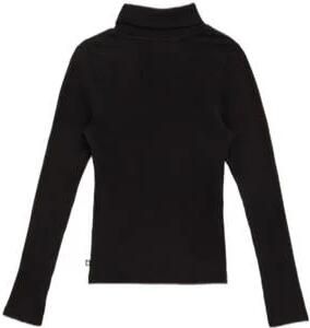 WE Fashion ribgebreide coltrui Myla zwart Effen 110 116