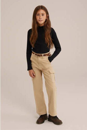 WE Fashion ribgebreide coltrui Myla zwart Effen 110 116 - Foto 6