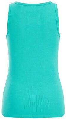 WE Fashion ribgebreide top sea green Groen Meisjes Katoen Ronde hals Effen 158 164 - Foto 3