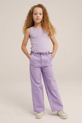 WE Fashion ribgebreide top slate purple Paars Meisjes Katoen Ronde hals 134 140 - Foto 2