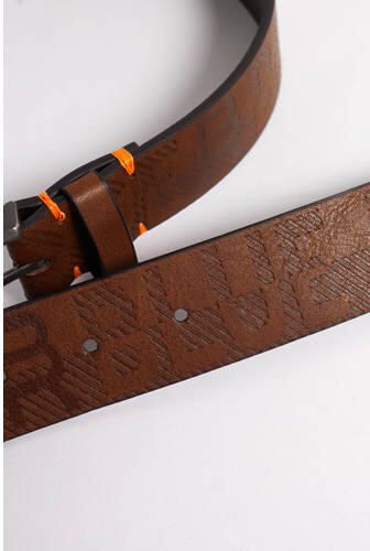 WE Fashion riem met all-over print bruin Jongens Imitatieleer All over print 55 cm - Foto 2