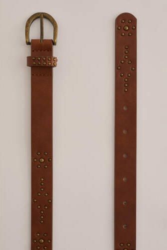 WE Fashion riem met studs bruin Meisjes Imitatieleer Effen 55 cm - Foto 2