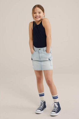WE Fashion rok bright blue denim Blauw Meisjes Stretchkatoen Effen 110 116 - Foto 3