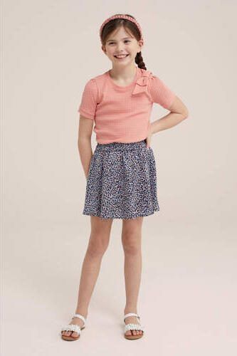 WE Fashion rok met all over print donkerblauw Meisjes Polyester All over print 110 116 - Foto 3