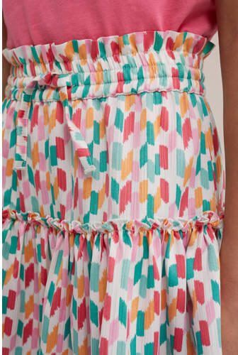 WE Fashion rok met all over print en volant Multi Meisjes Polyester All over print 110 116 - Foto 2