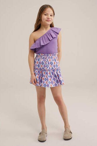 WE Fashion rok met all over print lila Paars Meisjes Polyester All over print 110 116 - Foto 3