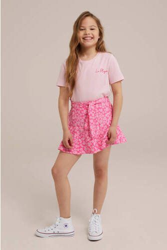 WE Fashion rok Roze Meisjes Polyester Bloemen 146 152
