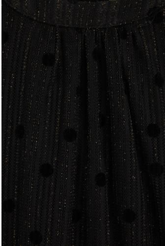 WE Fashion semi-transparante korte halterjurk met glitters black dessin Zwart Meisjes Nylon Ronde hals - Foto 3