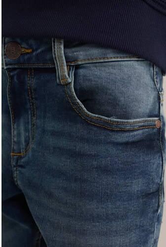 WE Fashion skinny jeans bright blue denim Blauw Jongens Stretchdenim Effen 116 - Foto 3