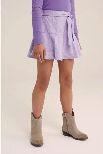 WE Fashion skort met all over print lila Rok Paars Meisjes Polyester All over print 110 116