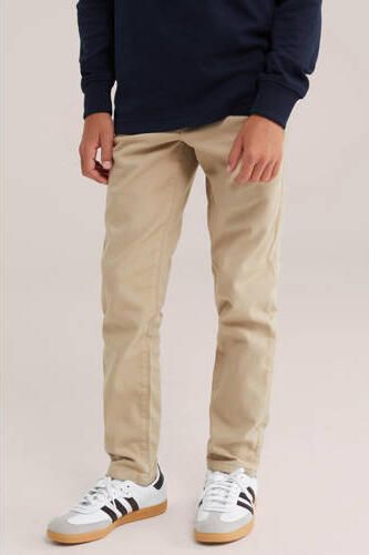 WE Fashion slim chino kaki Broek Groen Jongens Katoen Effen - Foto 3