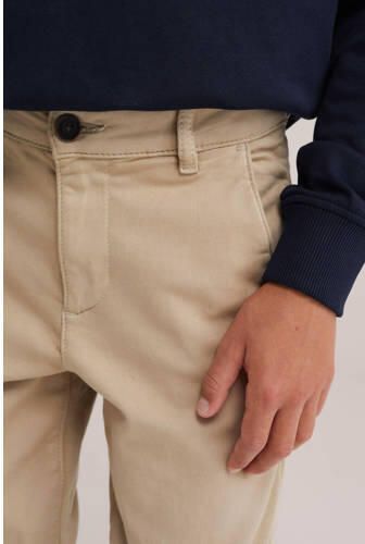 WE Fashion slim chino kaki Broek Groen Jongens Katoen Effen - Foto 4
