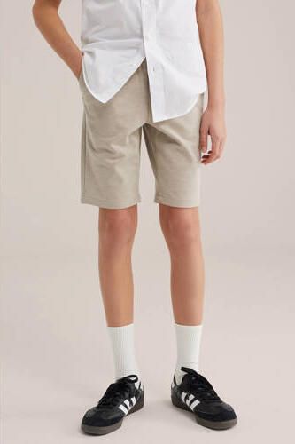 WE Fashion slim chino short beige Korte broek Jongens Polyester Effen