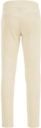 WE Fashion slim fit broek beige Jongens Katoen Effen 110