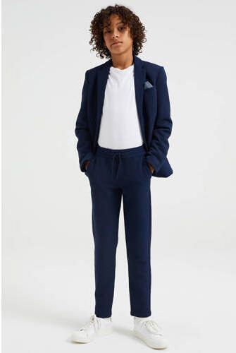 WE Fashion slim fit broek donkerblauw Jongens Polyester Effen 104 - Foto 4