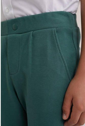 WE Fashion slim fit broek groen Jongens Katoen Effen 116 - Foto 2