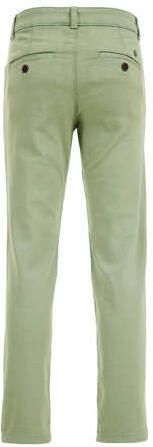 WE Fashion slim fit broek groen Jongens Katoen Effen 122 - Foto 1
