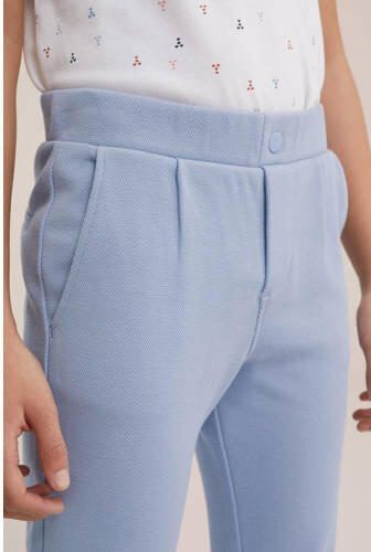 WE Fashion slim fit broek lichtblauw Jongens Katoen Effen 104 - Foto 2