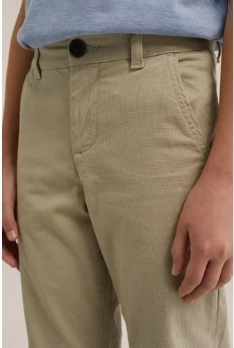 WE Fashion slim fit broek met all over print greige Beige Jongens Katoen 104 - Foto 2