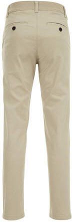 WE Fashion slim fit broek met all over print greige Beige Jongens Katoen 104 - Foto 3