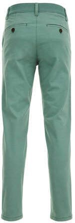 WE Fashion slim fit broek met all over print sagebrush green Groen Jongens Katoen 104 - Foto 3