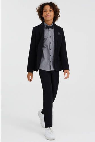 WE Fashion slim fit broek zwart Jongens Polyester Effen 104 - Foto 5