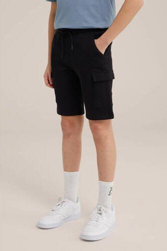 WE Fashion slim fit cargo short zwart Korte broek Jongens Biologisch katoen 104 - Foto 3