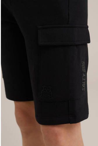 WE Fashion slim fit cargo short zwart Korte broek Jongens Biologisch katoen 104 - Foto 2
