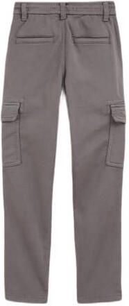 WE Fashion slim fit cargobroek Grijs Jongens Stretchkatoen Ruit 110 - Foto 1
