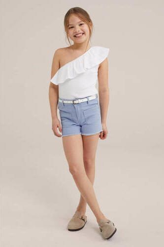 WE Fashion slim fit casual short lichtblauw Korte broek Meisjes Stretchkatoen 116 - Foto 2