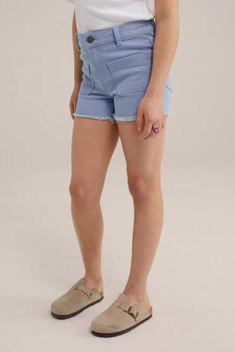 WE Fashion slim fit casual short lichtblauw Korte broek Meisjes Stretchkatoen 116 - Foto 3