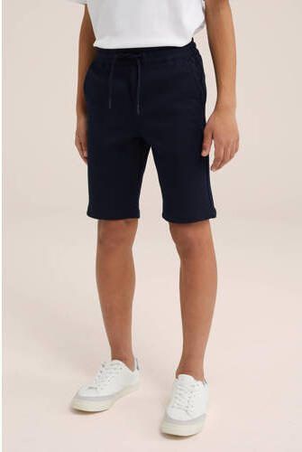 WE Fashion slim fit casual short royal navy Korte broek Blauw Jongens Polyester 104 - Foto 2