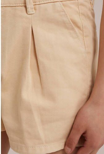 WE Fashion slim fit casual short zand Korte broek Beige Meisjes Katoen 116 - Foto 2