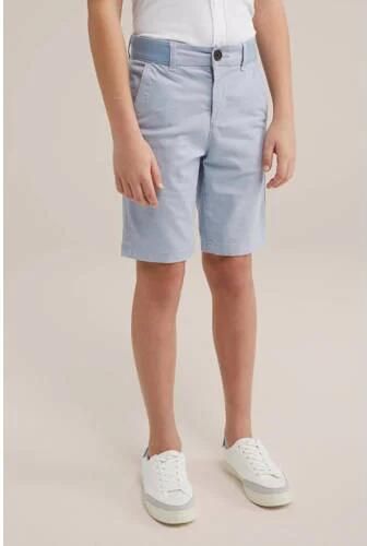 WE Fashion slim fit chino bermuda lichtblauw Korte broek Jongens Stretchkatoen 104 - Foto 2